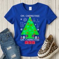Oh Chemist Tree Chemistree Funny Science Chemistry Christmas Womens T-Shirt