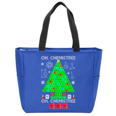 Oh Chemist Tree Chemistree Funny Science Chemistry Christmas Zip Tote Bag