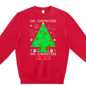 Oh Chemist Tree Chemistree Funny Science Chemistry Christmas Premium Crewneck Sweatshirt