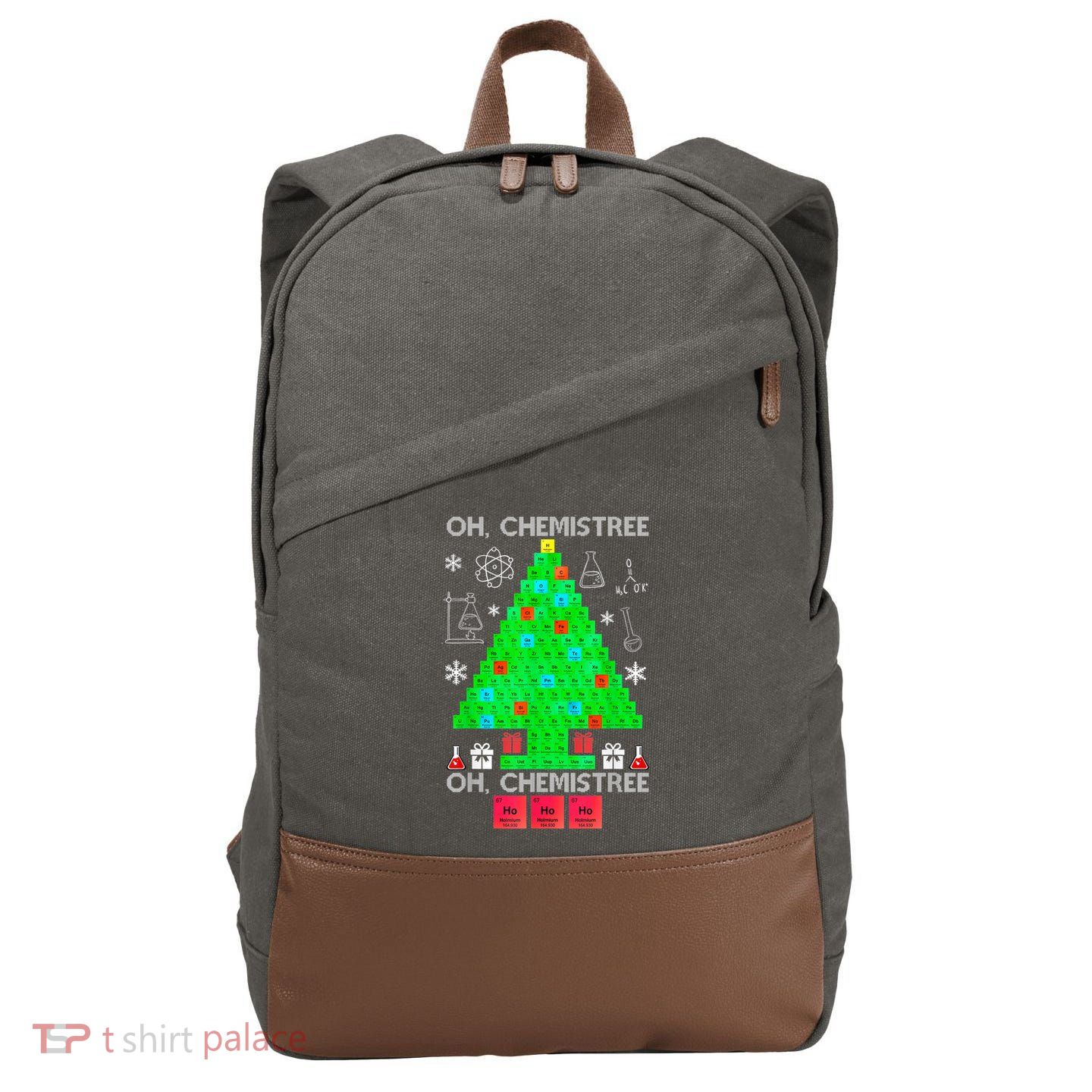 Oh Chemist Tree Chemistree Funny Science Chemistry Christmas Cotton Canvas Backpack