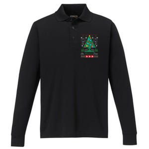 Oh Chemist Tree Merry Christmas Ugly Sweatshirt Performance Long Sleeve Polo