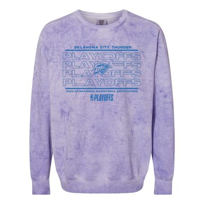 Oklahoma City Thunder 2024 Playoffs Fast Break Opportunity Colorblast Crewneck Sweatshirt