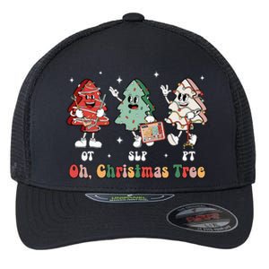 Oh Christmas Tree Slp Ot Pt Therapy Team Tree Cakes Xmas Flexfit Unipanel Trucker Cap