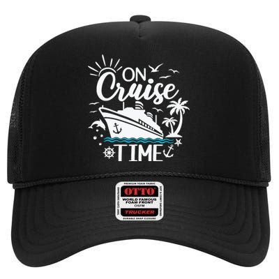 On Cruise Time White High Crown Mesh Back Trucker Hat