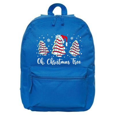 Oh Christmas Tree Cakes Debbie Funny Christmas Snack Cake Cool Gift 16 in Basic Backpack