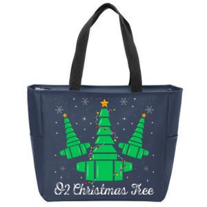 O2 Christmas Tree Respiratory Therapist Xmas Light Christmas Zip Tote Bag