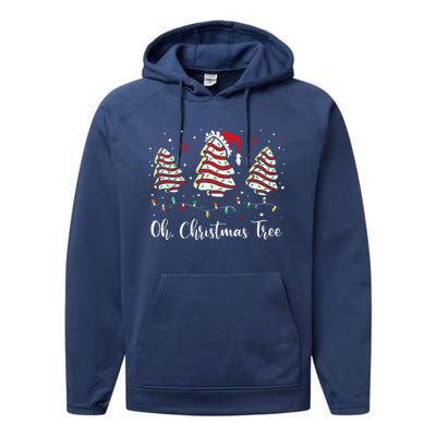 Oh Christmas Tree Cakes Debbie Becky Jen Cake Lovers Xmas Performance Fleece Hoodie