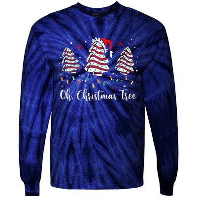 Oh Christmas Tree Cakes Debbie Becky Jen Cake Lovers Xmas Tie-Dye Long Sleeve Shirt