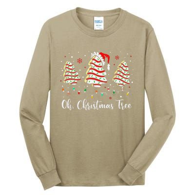 Oh Christmas Tree Cakes Debbie Becky Jen Cake Lovers Xmas Tall Long Sleeve T-Shirt