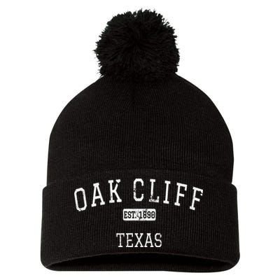 Oak Cliff Texas TX Vintage Pom Pom 12in Knit Beanie