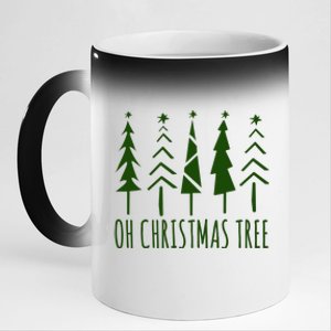 Oh Christmas Tree Festive Holiday 11oz Black Color Changing Mug