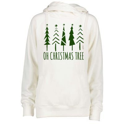 Oh Christmas Tree Festive Holiday Womens Funnel Neck Pullover Hood