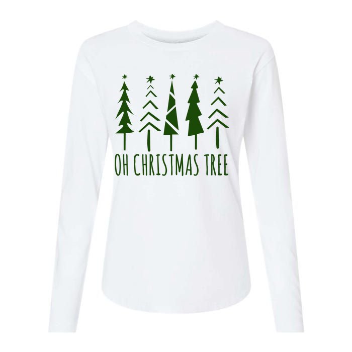 Oh Christmas Tree Festive Holiday Womens Cotton Relaxed Long Sleeve T-Shirt