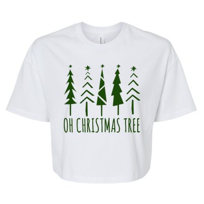 Oh Christmas Tree Festive Holiday Bella+Canvas Jersey Crop Tee