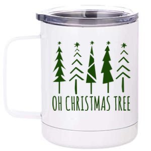 Oh Christmas Tree Festive Holiday 12 oz Stainless Steel Tumbler Cup