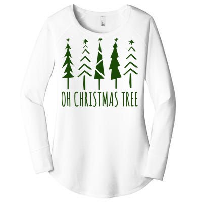 Oh Christmas Tree Festive Holiday Women's Perfect Tri Tunic Long Sleeve Shirt