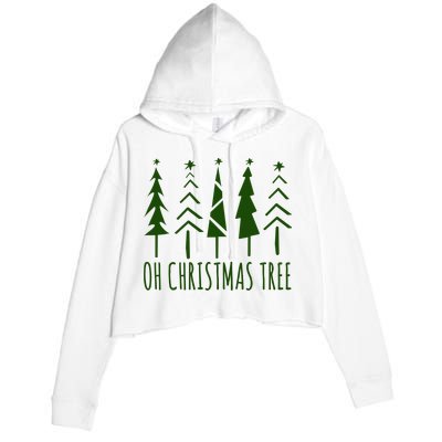 Oh Christmas Tree Festive Holiday Crop Fleece Hoodie