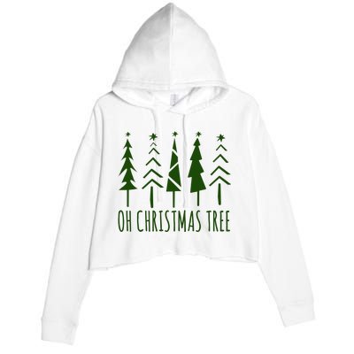 Oh Christmas Tree Festive Holiday Crop Fleece Hoodie