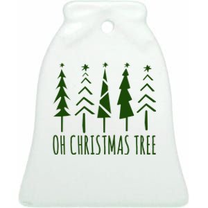 Oh Christmas Tree Festive Holiday Ceramic Bell Ornament