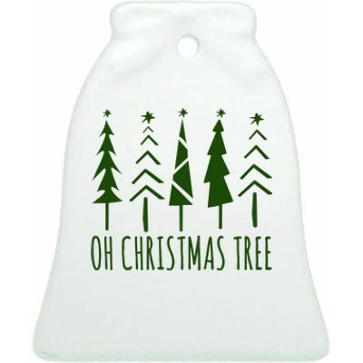 Oh Christmas Tree Festive Holiday Ceramic Bell Ornament