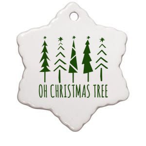 Oh Christmas Tree Festive Holiday Ceramic Star Ornament