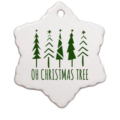 Oh Christmas Tree Festive Holiday Ceramic Star Ornament