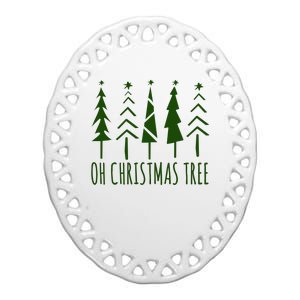 Oh Christmas Tree Festive Holiday Ceramic Oval Ornament