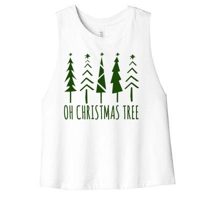 Oh Christmas Tree Festive Holiday Women's Racerback Cropped Tank