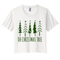 Oh Christmas Tree Festive Holiday Women's Crop Top Tee