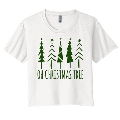 Oh Christmas Tree Festive Holiday Women's Crop Top Tee