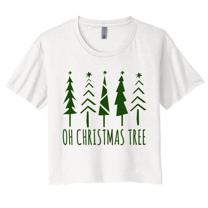 Oh Christmas Tree Festive Holiday Women's Crop Top Tee