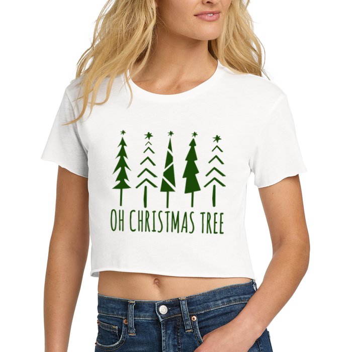 Oh Christmas Tree Festive Holiday Women's Crop Top Tee