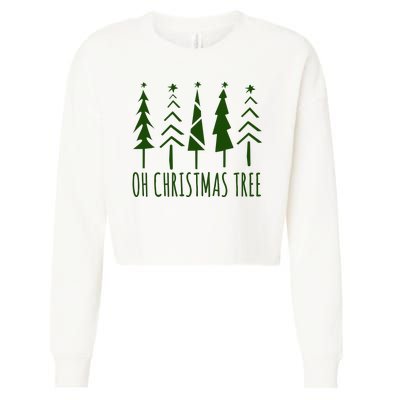 Oh Christmas Tree Festive Holiday Cropped Pullover Crew