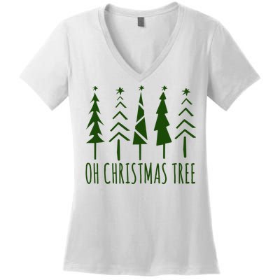 Oh Christmas Tree Festive Holiday Women's V-Neck T-Shirt