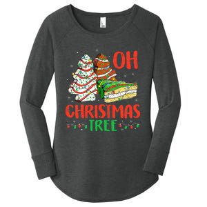 Oh Christmas Tree Cakes Debbie Becky Jen Cake Lovers  Women's Perfect Tri Tunic Long Sleeve Shirt