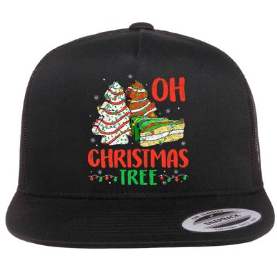 Oh Christmas Tree Cakes Debbie Becky Jen Cake Lovers  Flat Bill Trucker Hat