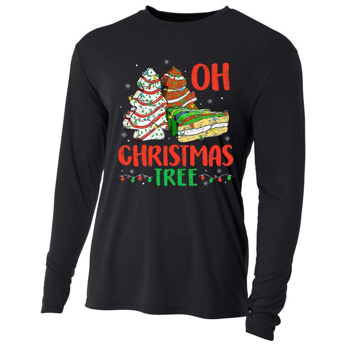 Oh Christmas Tree Cakes Debbie Becky Jen Cake Lovers  Cooling Performance Long Sleeve Crew