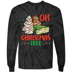 Oh Christmas Tree Cakes Debbie Becky Jen Cake Lovers  Tie-Dye Long Sleeve Shirt