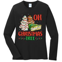 Oh Christmas Tree Cakes Debbie Becky Jen Cake Lovers  Ladies Long Sleeve Shirt