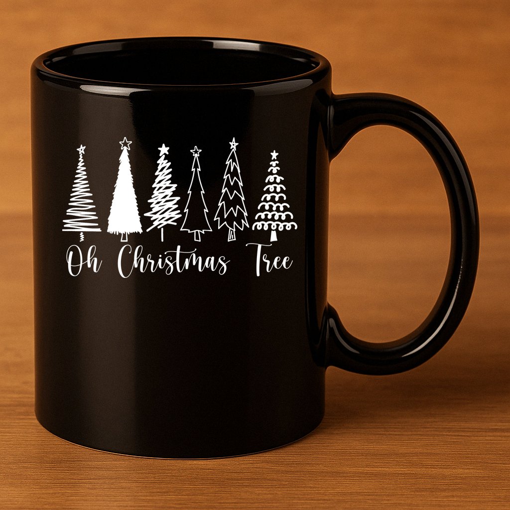 Oh Christmas Tree Holiday 11oz C Handle Ceramic Mug