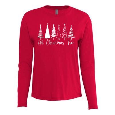 Oh Christmas Tree Holiday Womens Cotton Relaxed Long Sleeve T-Shirt