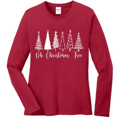 Oh Christmas Tree Holiday Ladies Long Sleeve Shirt