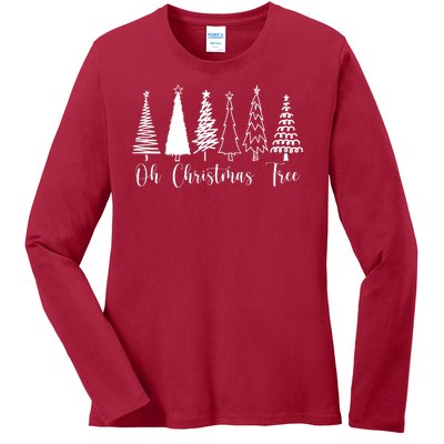 Oh Christmas Tree Holiday Ladies Long Sleeve Shirt