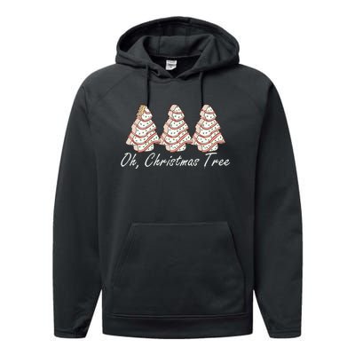 Oh Christmas Tree Cakes Debbie Funny Christmas Performance Fleece Hoodie