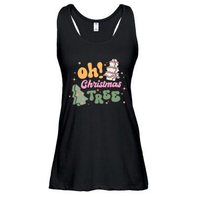 Oh Christmas Tree Cakes Debbie Funny Christmas Ladies Essential Flowy Tank