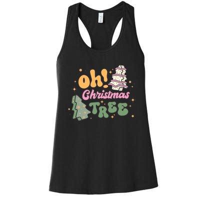 Oh Christmas Tree Cakes Debbie Funny Christmas Women's Racerback Tank