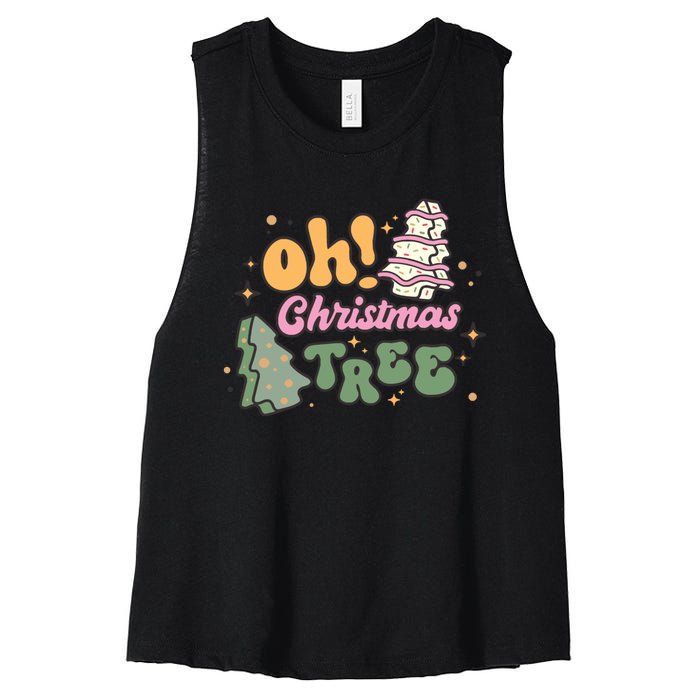 Oh Christmas Tree Cakes Debbie Funny Christmas Women's Racerback Cropped Tank