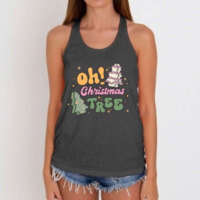 Oh Christmas Tree Cakes Debbie Funny Christmas Women's Knotted Racerback Tank