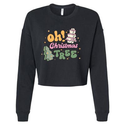 Oh Christmas Tree Cakes Debbie Funny Christmas Cropped Pullover Crew