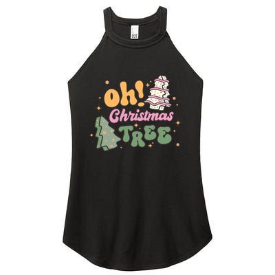 Oh Christmas Tree Cakes Debbie Funny Christmas Women's Perfect Tri Rocker Tank